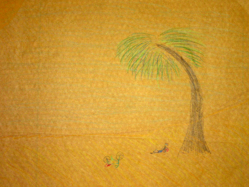 Resting on the beach under the palm tree | Tal Ami | https://tal.am/en/more/3d/sketch