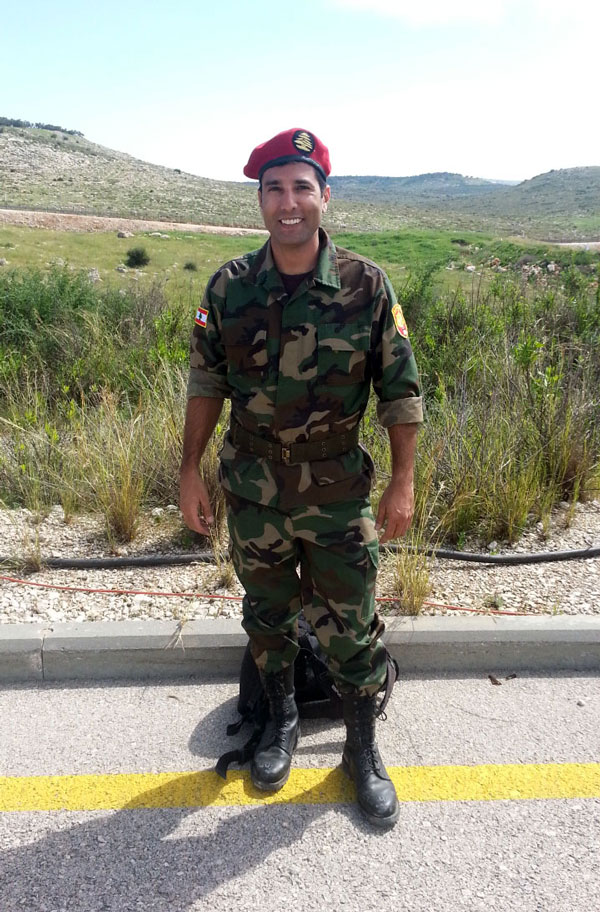 Tal Ami - Acting as a Lebanon soldier gurding the boarder